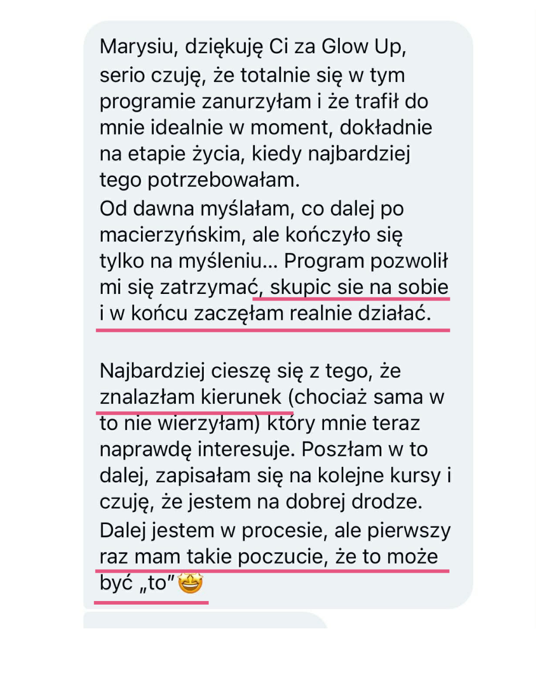 Opinia uczestniczki Basia